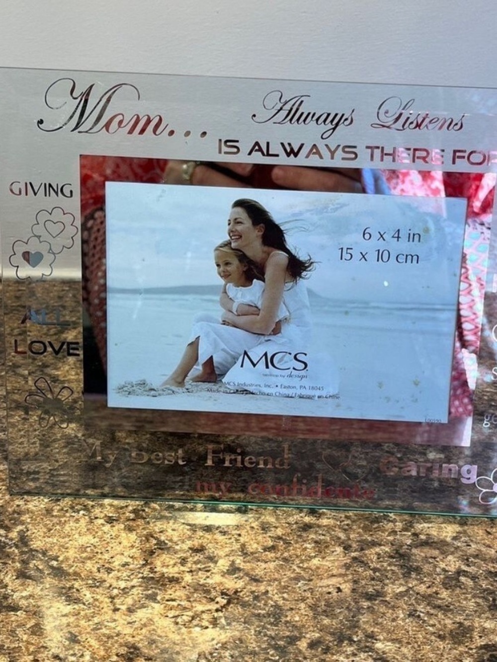 🛍️ 3/$30 or 2/$20 🛍️ SWEET EXPRESSIONS Mom 4x6 Clear Glass Picture Frame